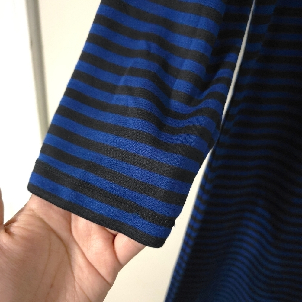 MAX STUDIO Nwt 3/4 Sleeve Royal Striped Pieced Bodycon Knee Length Dress, XL - Picture 5 of 13